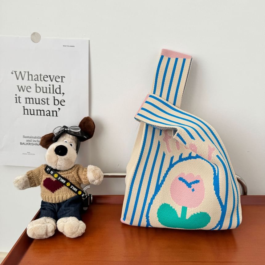 Flower Tote Bag Knit