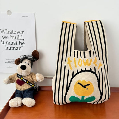 Flower Tote Bag Knit