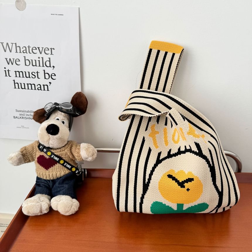 Flower Tote Bag Knit