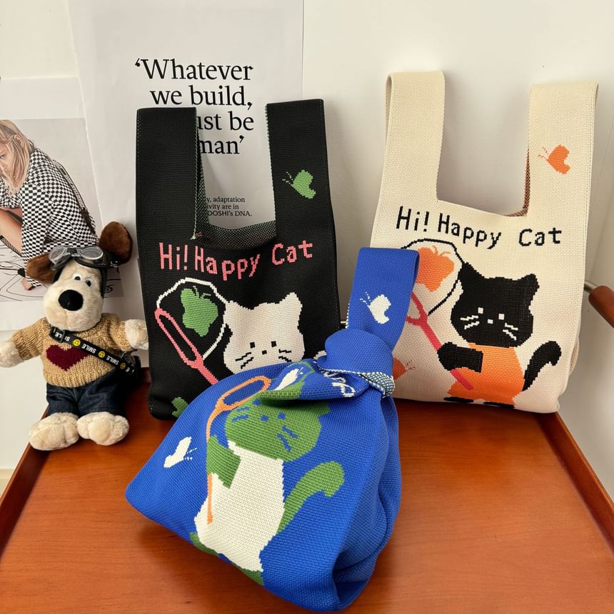 Cat Bag Knit Tote