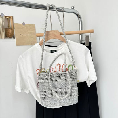 Shoulder Bag Crossbody Plain Knit /