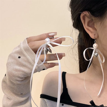 Pearl / Ribbon Designs) Faux Drop Earring (Various