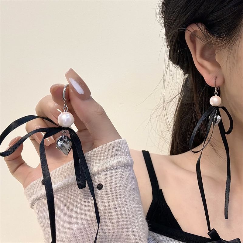 Pearl / Ribbon Designs) Faux Drop Earring (Various