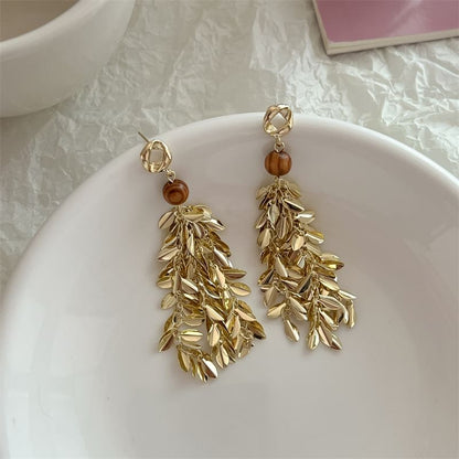 Earring Chandelier Alloy Wheat