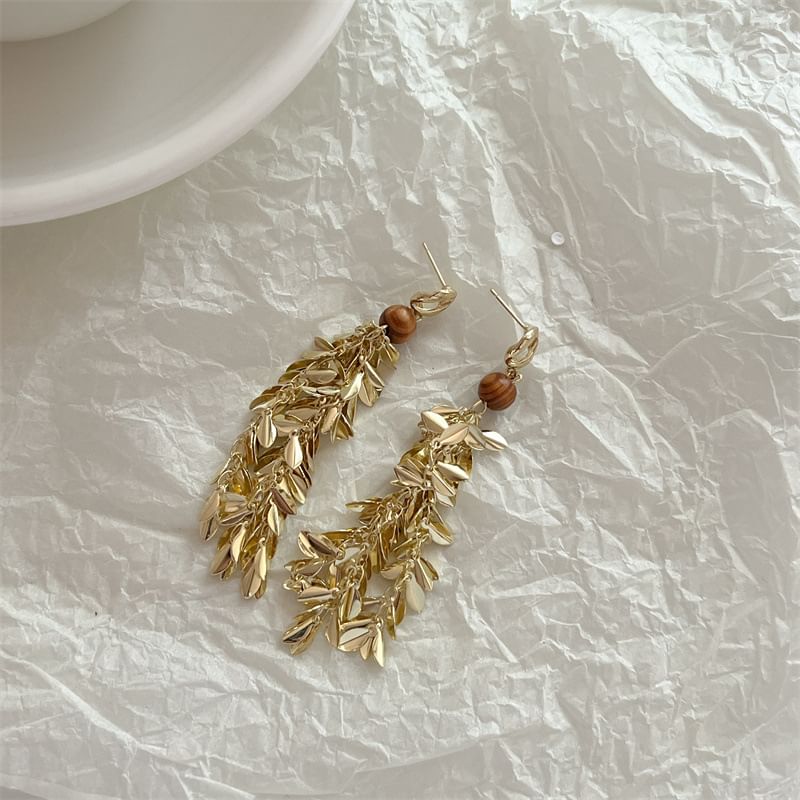 Earring Chandelier Alloy Wheat