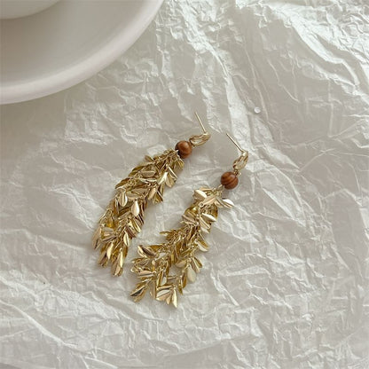 Earring Chandelier Alloy Wheat