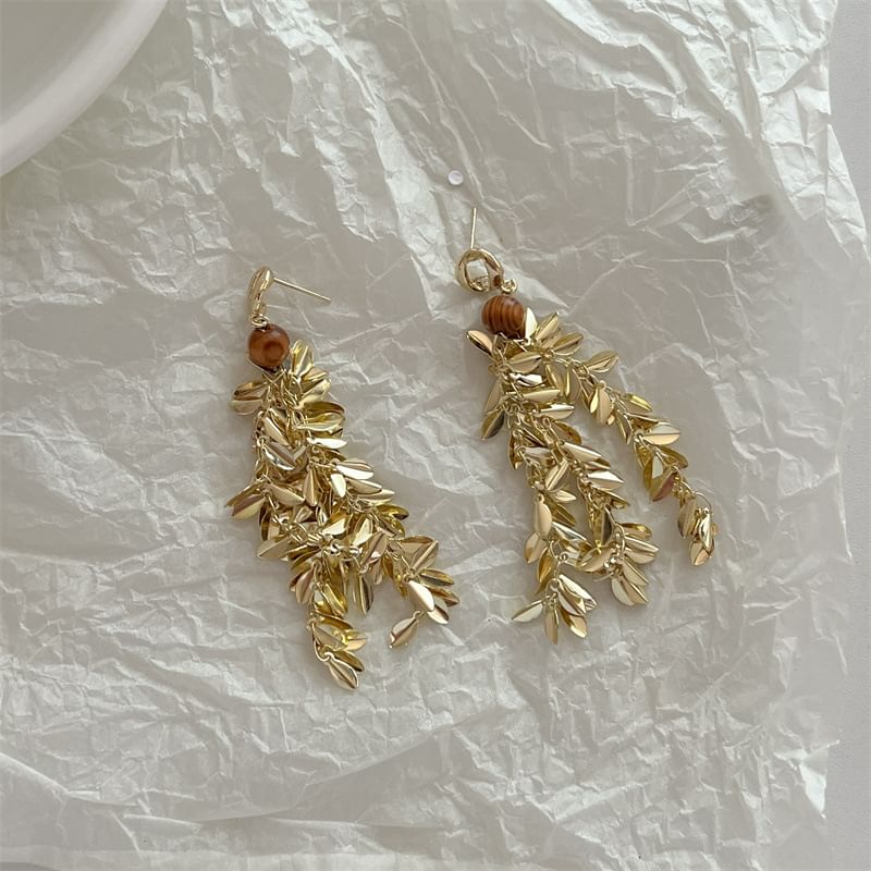 Earring Chandelier Alloy Wheat