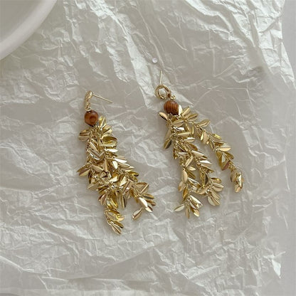 Earring Chandelier Alloy Wheat