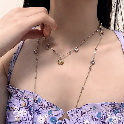 / Choker Heart Pendant Floral Alloy