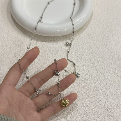 / Choker Heart Pendant Floral Alloy