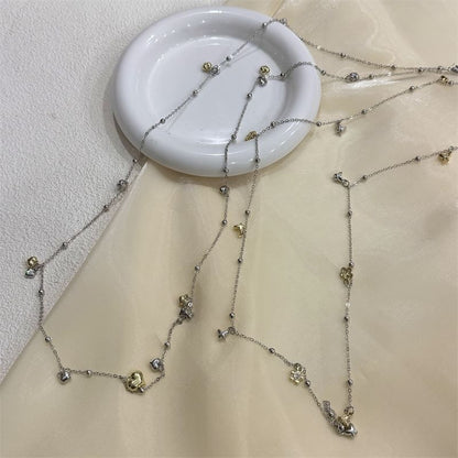 / Choker Heart Pendant Floral Alloy