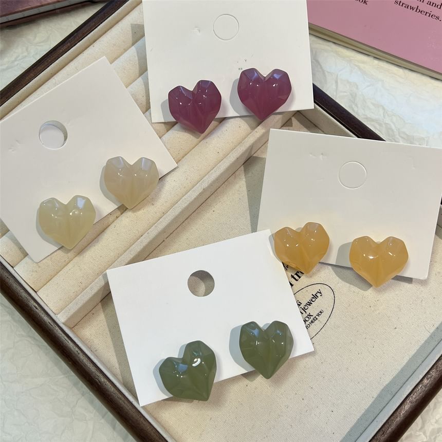 Heart Earring Resin Stud