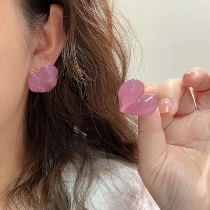 Heart Earring Resin Stud