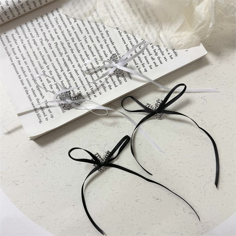 Stud Heart Alloy Ribbon Earring