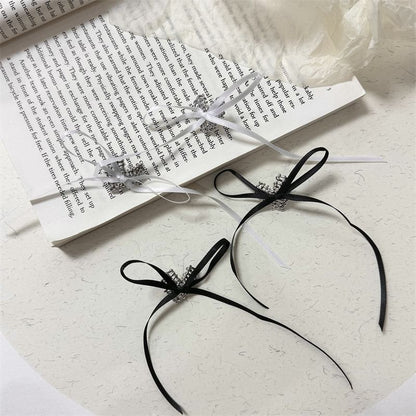 Stud Heart Alloy Ribbon Earring