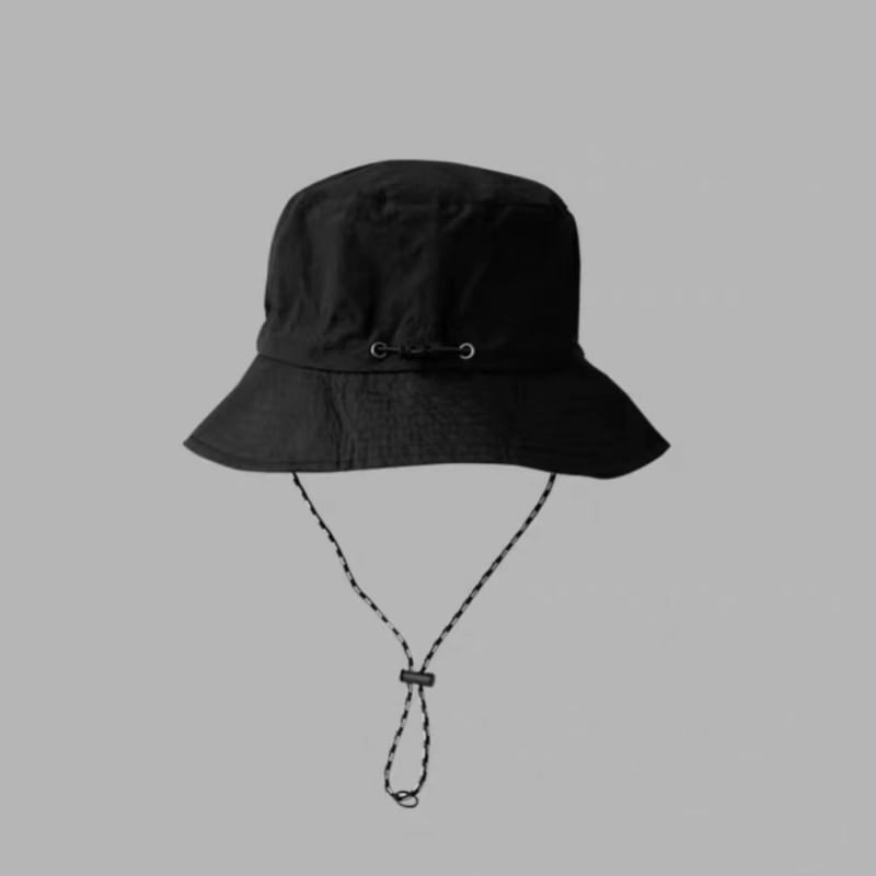 Plain Bucket Drawstring Hat
