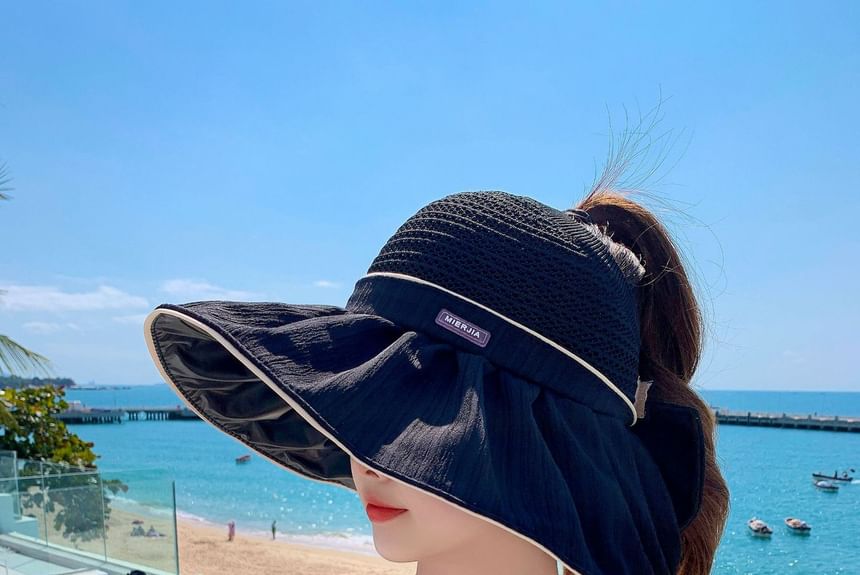 Ruched Panel Bow Hat Sun