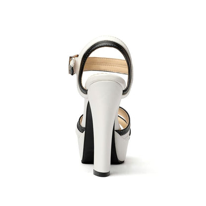 Heel Cross Strap Chunky Sandals Platform