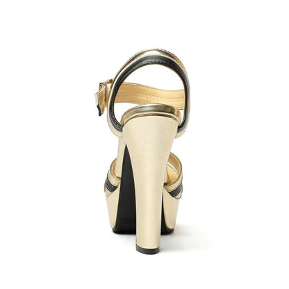 Heel Cross Strap Chunky Sandals Platform