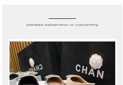 Ballerines à bout pointu avec strass