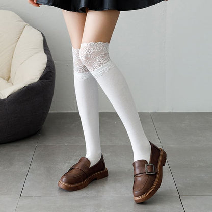 Lace Trim Over the Knee Socks