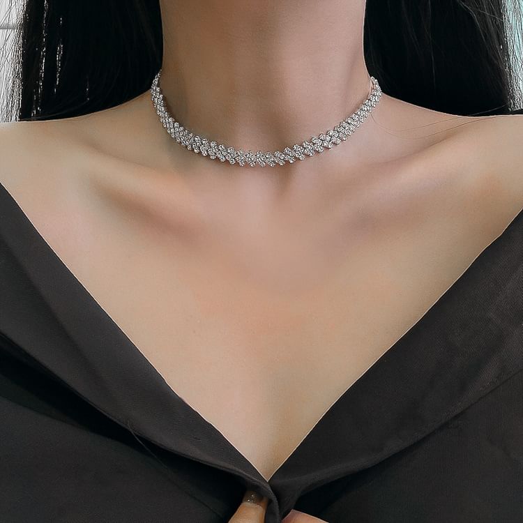 Rhinestone Choker Alloy