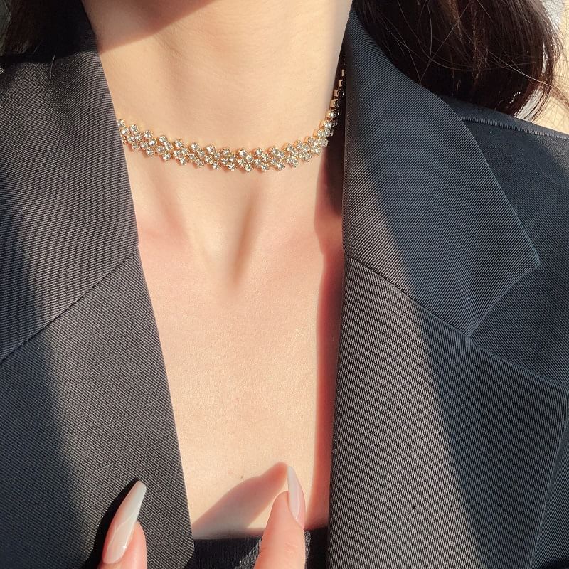 Rhinestone Choker Alloy