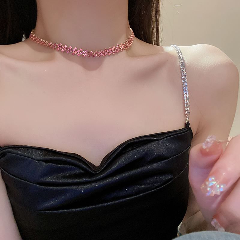 Rhinestone Choker Alloy