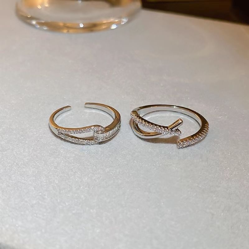 Open Ring Designs) Alloy (Various Rhinestone