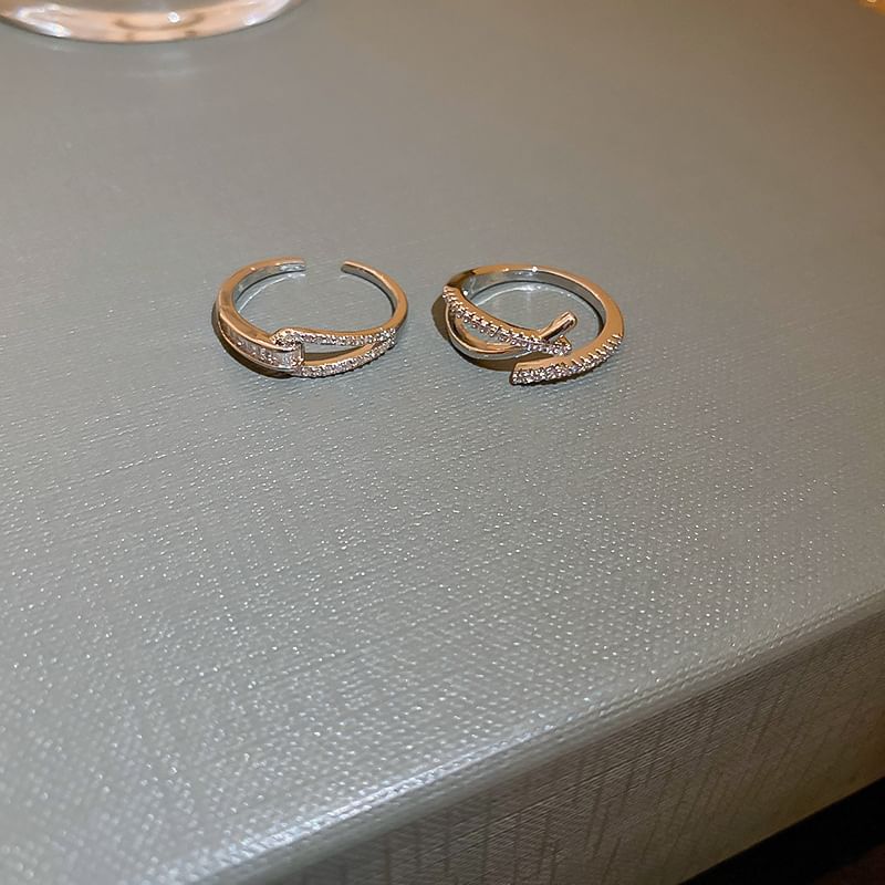 Open Ring Designs) Alloy (Various Rhinestone