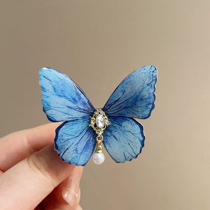 Alloy Rhinestone Butterfly Hair Clip