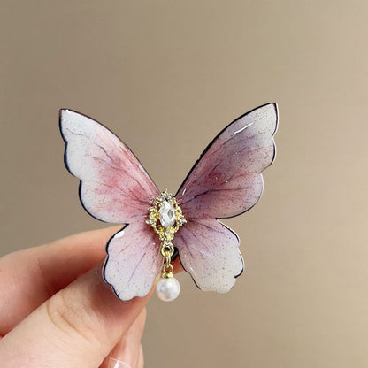 Alloy Rhinestone Butterfly Hair Clip