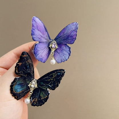 Alloy Rhinestone Butterfly Hair Clip