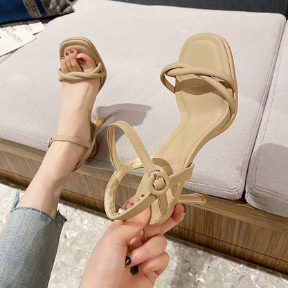 High-Heel Sandals Knotted