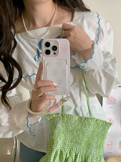 Card Case Phone Heart Holder