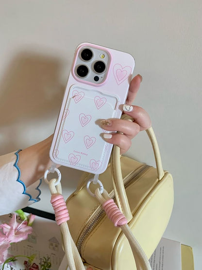 Card Case Phone Heart Holder