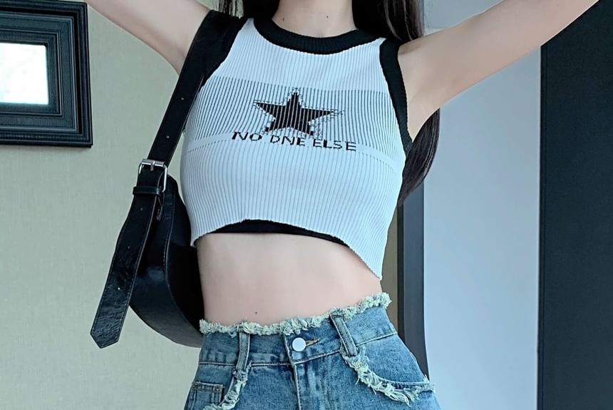 High Denim Fray Shorts Waist Washed