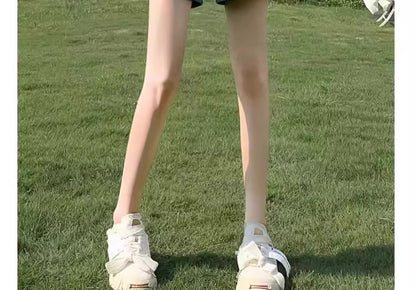 Washed Shorts High Waist Denim