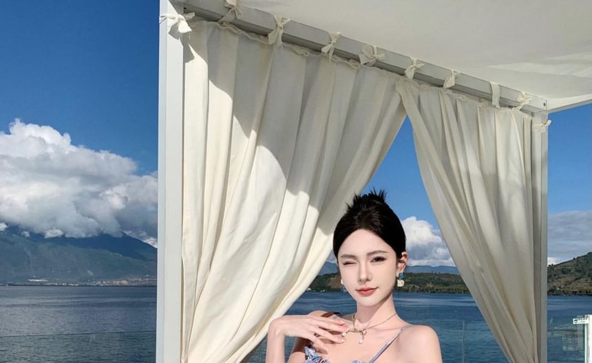 Sundress Maxi Cutout Strap Spaghetti Floral