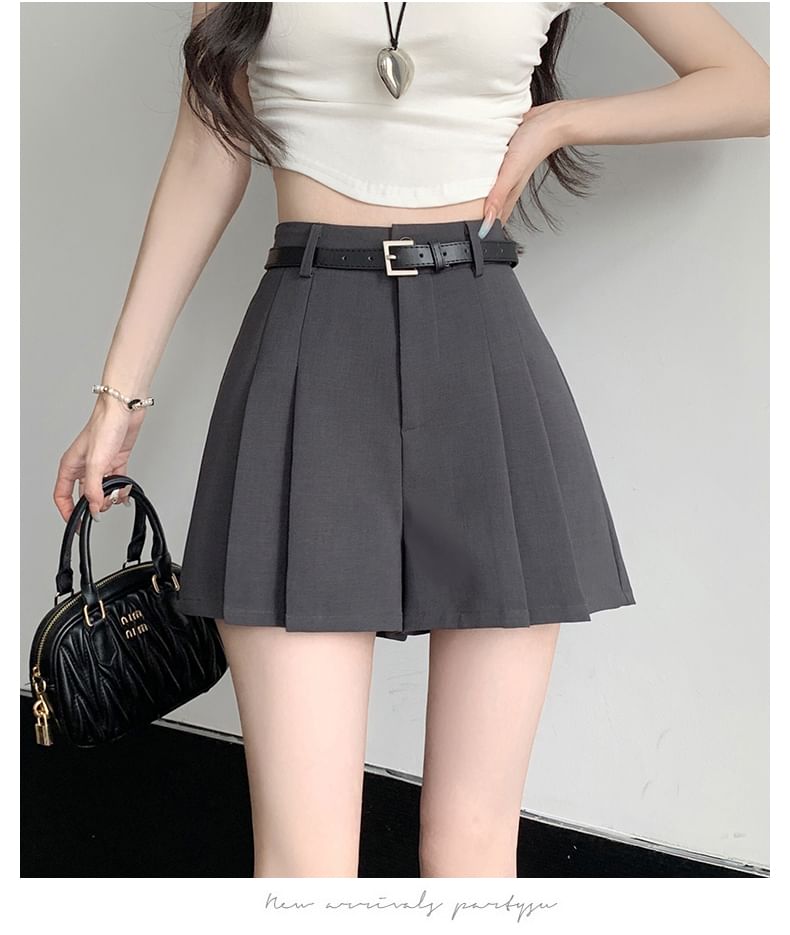 High Waist Plain Wide Leg Dress Shorts