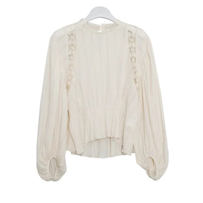 Plain Lace Trim Blouse