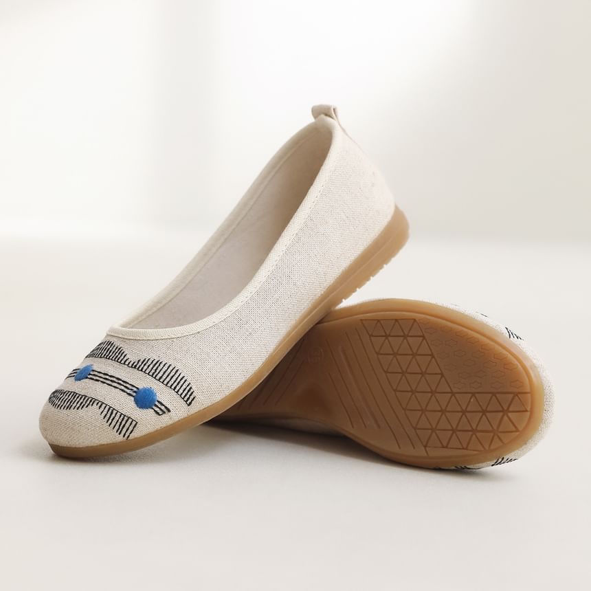 Embroidered Flats Flower