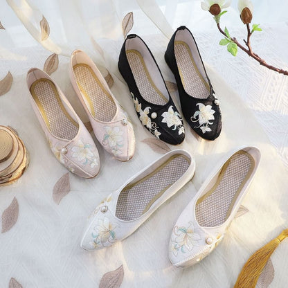Flats Embroidered Flower