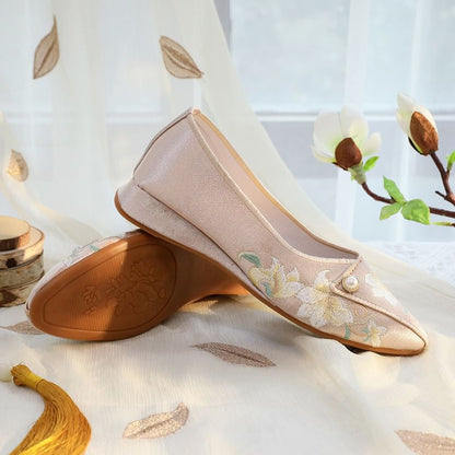 Flats Embroidered Flower