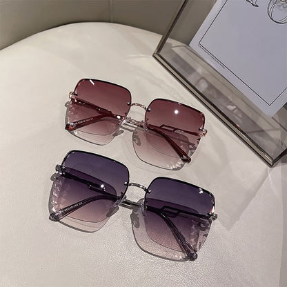 Sunglasses Cut Diamond Half Frame Square