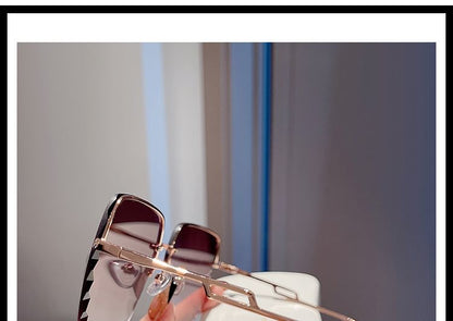 Sunglasses Cut Diamond Half Frame Square