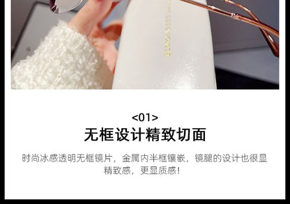 Sunglasses Cut Diamond Half Frame Square