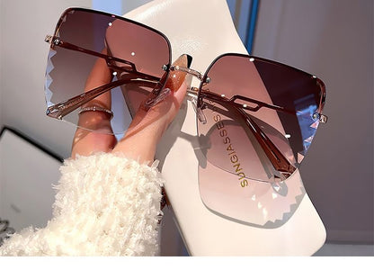 Sunglasses Cut Diamond Half Frame Square