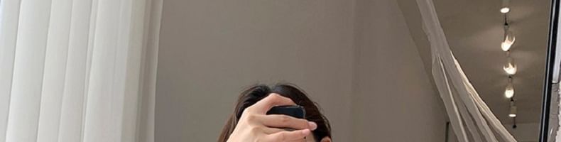 A-Line Mini Dress Plain Puff Neck Square Sleeve