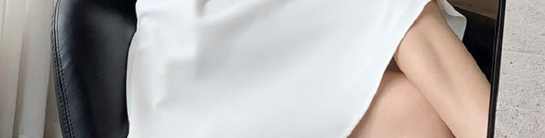 A-Line Mini Dress Plain Puff Neck Square Sleeve